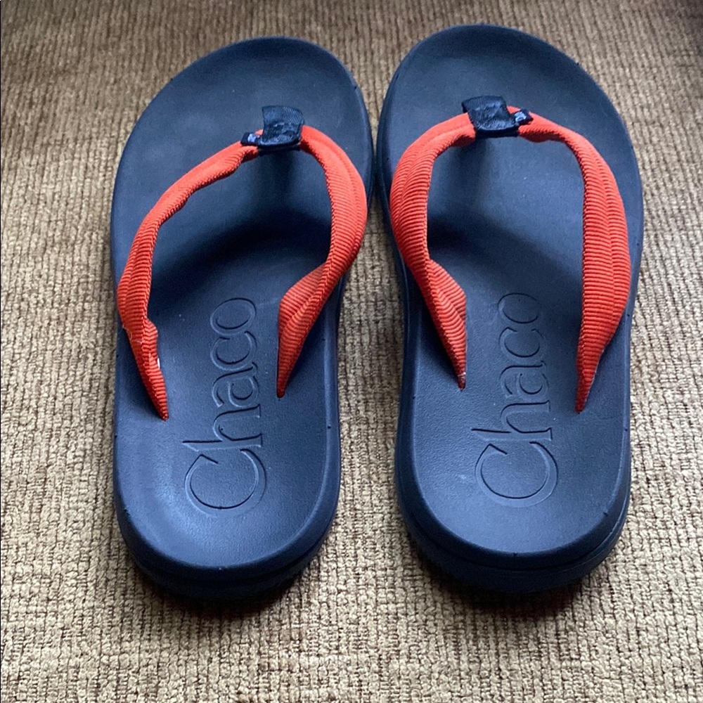 Chaco Navy Blue and Orange Sandals/flip-flop.